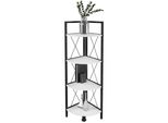 Standregal Vcm "Holz Metall Eckregal BüCher Regal Insasi 4Fach", Weiß, B:34Cm T:34Cm, Regale, Standregal