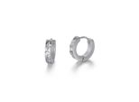 Paar Creolen Firetti "Schmuck Geschenk Edelstahl Ohrschmuck Ohrringe Classic", Edelstahlfarben, Kristallweiß, Kristallweiß, Ohrringe, Damen, 13,6Mm, Edelstahl, Mit Zirkonia (Synth.)
