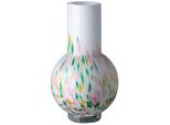 Dekovase FINK HENNY, bunt, weiß, B:14cm H:24cm T:14cm Ø:14cm, Vasen, Dekovase