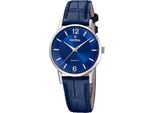 Quarzuhr FESTINA, blau, Armbanduhren, Damen, Quarzuhr, Armbanduhr, Damenuhr, Lederarmband, analog