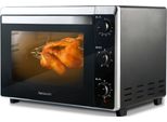HANSEATIC Minibackofen XXL Volumen 42 L, Zeitschaltuhr, schwarz, B:51cm H:36cm T:44cm, Minibacköfen, motorischer Drehspieß, 7 Funktionen, Grillrost, Fettpfanne, Minibackofen