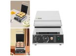 Waffelmaschine Waffeleisen Waffelautomat Kommerziell Waffeltoaster Antihaft Edelstahl Wafflemaker für 4 Waffeln 1750W 220V