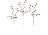 Kunstblume I.Ge.A. "Distel", Rosa, B:18Cm H:100Cm L:6Cm, Obermaterial: 100% Kunststoff, Kunstpflanzen, KüNstlicher Mini Distelzweig, Gold Metallic, 3Er Set