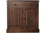 Sideboard Otto Home "Liotta", Braun, B:80Cm H:80Cm T:34Cm, Fsc-Zertifiziertes Massivholz, Sideboards, Sideboard, Kommode Mit Verstellbaren Einlegeboden, Massives Kiefernholz