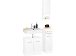 BadmöBel-Set Welltime "Ribera", Weiß, Holzwerkstoff, KastenmöBel-Sets, BadmöBel-Set, Waschplatz, HäNgeschrank, Unterschrank