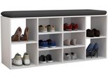 Schuhregal Vcm "Holz Regal Schuhschrank Schuhregal Hinsol S", Weiß, B:104Cm T:30Cm, Regale, Schuhregal