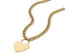 Kette Mit AnhäNger Fossil "Schmuck Geschenk Edelstahl Sutton Herz", Gelbgoldfarben, Halsketten, Damen, Edelstahl, L: 51 B: 5Mm, B:5Mm
