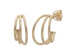 Paar Creolen Firetti "Schmuck Geschenk Gold 375 Ohrschmuck Ohrringe Mehrreihig", Gold (Gelbgoldfarben), Ohrringe, Damen, Gelbgold 375