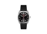 Quarzuhr Hugo "Ark", Schwarz, Silberfarben, Armbanduhren, Herren, Quarzuhr, Armbanduhr, Herrenuhr, Lederarmband, Analog