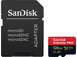 SANDISK Speicherkarte Extreme PRO microSDXC™-UHS-I-KARTE, schwarz (schwarz, rot), 128 GB, Speicherkarten, Speicherkarte