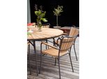 Gartenstuhl Ellen Anthrazit/Teak Stapelbar