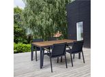 Gartentischgruppe Mood Extreme 5-Tlg. Anthrazit/Teak
