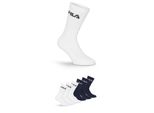Tennissocken Fila "Unisex Crew Tennis Full Terry Socks", Damen, Gr. 43-46, Blau (Weiß Navy), Baumwollmischung, Unifarben, Elastisch, Socken Tennissocken, Sportsocken, Flache Zehennaht