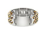 Edelstahlarmband Bruno Banani "Schmuck Geschenk Breites Armband Mit Platte", Gelbgoldfarben, Edelstahlfarben, ArmbäNder, Herren, 21Cm, Edelstahl, Edelstahlarmband