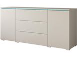 Sideboard Home Affaire "Vera, Grifflos", Beige (Kaschmir), B:150Cm H:67,9Cm T:39,5Cm, Sideboards, Sideboard, Verstellbare EinlegeböDen, Wahlweise Mit Oder Ohne Beleuchtung