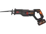 Akku-SäBelsäGe Worx "WX516 Nitro", Schwarz (Scharz), B:9,4Mm H:23,2Mm L:47,6Mm, SäGemaschinen, Brushless-Motor, Variable Drehzahlregelung, Inkl. Akku & LadegeräT