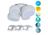 NÄVe Led Deckenleuchte "Eliora", Weiß, 4, H: 15Cm, 1 Stk., Leuchten, Led, Dimmbar, Cct, Memory, Nachtlicht, Funkfernbedienung, Weiß, Led Deckenleuchte