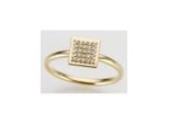 Goldring Firetti "Schmuck Geschenk Gold 585, Quadrat, Teilw. Rhodiniert, Massiv" Gr. 17, Weiß (Gelbgoldfarben, WeißGoldfarben), Fingerringe, Damen, 17, 0,11 P2 = Erkennbare EinschlüSse, Diamanten Gelbgold 585, 2Mm, Diamanten, Gelbgold 585, Goldring, Mit Brillanten