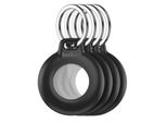 BELKIN Schlüsselanhänger Set Secure Holder 4er-Pack wasserfest für Apple AirTag, schwarz, Schlüsselanhänger, Schlüsselanhänger Set