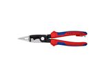 Knipex 13 82 200 T Elektro-Installationszange Mit Mehrkomponenten-HüLlen, Mit Integrierter BefestigungsöSe Zum Anbringen Einer Absturzsicherung Schwar)