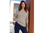 Ajourpullover Inspirationen "Ajour-Pullover", Damen, Gr. 48, Beige (Sesam, Meliert), 50% Viskose, 28% Polyester, 22% Polyamid, Meliert, Pullover