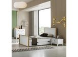 Garnitur Kinderzimmer Bett Kinderbett Kindermöbel Weiß Holz Set 3tlg
