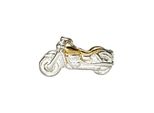 Single-Ohrstecker Jobo "Motorrad", Silber (Silber 925), Ohrringe, Damen, Silber 925 (Sterlingsilber), 925 Silber Bicolor Vergoldet