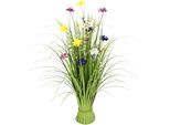Kunstgras I.Ge.A. "Mit CosmeablüTen", Bunt, B:32Cm H:68Cm L:32Cm, Obermaterial: 90% Kunststoff, 10% Polyester, Kunstpflanzen, Grasbusch, KüNstlich, Dekogras