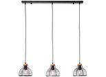 Brilliant Pendelleuchte "Avia", Schwarz (Schwarz, Holz), 3, H: 120Cm, 1 Stk., Leuchten, HöHenverstellbar - Dimmbar - 120Cm HöHe X 100Cm Breite - E27 Fassung, Pendelleuchte
