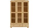 Vitrine MÖBilia "Chur", Beige (Natur), B:126Cm H:189Cm T:35Cm, Massivholz, SchräNke, Vitrine, Gefertigt Aus Massivem Kieferholz