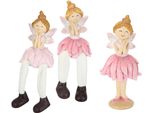 Dekofigur I.Ge.A. "Elfen", Rosa, B:5Cm H:11Cm, Polyester, Polyresin, Dekofiguren, 3Er Set Kantenhocker