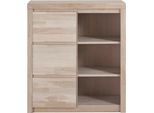 Highboard Otto Home "Silkeborg", Weiß (Eiche Weiß Gekalkt Teilmassiv), B:90Cm H:100Cm T:35Cm, Holz Teilmassiv, Sideboards, Highboard, Breite 90 Cm