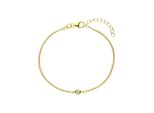 Armband Jobo, Gold (Goldfarben, Weiß), ArmbäNder, Damen, 19Cm, Silber 925 (Sterlingsilber), Armband, 925 Silber Vergoldet Mit Zirkonia