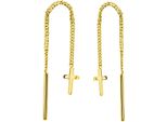 Paar OhrhäNger Firetti "Schmuck Geschenk Gold 375 Ohrschmuck Ohrringe Kreuz", Gold (Gelbgoldfarben), Ohrringe, Damen, Gelbgold 375