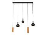 NÄVe Pendelleuchte "Cusco", Schwarz, 5, H: 150Cm, 1 Stk., Leuchten, Exkl. 3X E14/2X GU10, Mix Aus Metall Und Holz, H: 150Cm, Schwarz/Natur, Pendelleuchte