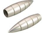 Gardinenstangen-EndstüCk Liedeco "Bullet Mit Rille" Gr. 1, Silber (Chromfarben, Matt), H:2,5Cm L:8,5Cm Ø:1,6Cm, GardinenstangenendstüCke, Gardinenstangen-EndstüCk, FüR Gardinenstangen Ø 16 Mm