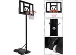 JNGLGO Basketballkorb Basketballständer mit Rollen Basketballanlage inkl. Basketball&Pumpe, 230 bis 305 cm Korbanlage, für Erwachsene, Kinder
