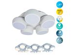 Näve LED Deckenleuchte "Eliora", Weiß, 5, H: 15,1Cm, 1 Stk., Leuchten, Led, Dimmbar, Cct, Memory, Nachtlicht, Funkfernbedienung, Weiß, LED Deckenleuchte