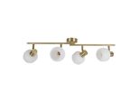 NÄVe Deckenleuchte "Learta", Gold (Goldfarben), 4, Ø 10Cm H: 18,5Cm, 1 Stk., Leuchten, Spot, Exkl. E14, Messing Matt, Glas Weiß Opal, Deckenleuchte