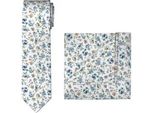 Krawatte OLYMP, Herren, weiß, Web, Baumwolle, Krawatten, Set Einstecktuch + Krawatte