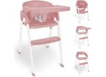 Kombihochstuhl BABYGO Levels, Baby, Gr. B/H/T: 44cm x 88cm x 63cm, rosa (weiß, rose), Stühle Kombihochstuhl Hochstuhl