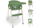 Kombihochstuhl BABYGO Levels, Baby, Gr. B/H/T: 44cm x 88cm x 63cm, grün (natur, khaki), Stühle Kombihochstuhl Hochstuhl