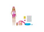 Mattel JBF35 - Barbie - Welpen Pool Party Spielset – Puppe Mit Hundepool