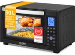 TZS First Austria - Minibackofen Digital 30L 1600W - Mini Backofen stufenlose Temperaturregelung bis 230°C - Miniofen 180 Min-Timer, 3 Einschubhöhen, Backblech & Grillrost - Für kleine Küchen & Camping