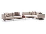 Großes Ecksofa Stoffmöbel L-Form Couchen Sofas Beige Wohnzimmermöbel