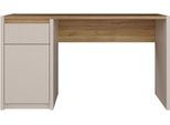 Schreibtisch Forte "Oak Squere", Mauvella Eiche, Sand, Sand, Mauvella Eiche, B:130Cm H:72Cm T:51,7Cm, Tische, Schreibtisch, B/H/T 130/72/51,7Cm, Soft Close, Vollauszug
