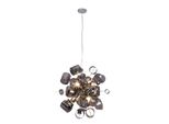 NÄVe Pendelleuchte "Sirius", Silberfarben, 9, Ø 65Cm H: 190Cm, 1 Stk., Leuchten, Exkl. 9X G9, Aus Hochwertigem Metall In Chrom, GläSer Smokey, H: 190Cm, Pendelleuchte