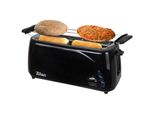 Zilan Langschlitz Toaster 4 Scheiben 1400W BröTchenaufsatz Schwarz