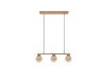 NÄVe Pendelleuchte "Donika", Braun, 3, Ø 12Cm H: 150Cm, 1 Stk., Leuchten, Glasschirme In Amber, Exkl. G9, Gestell Braun, Pendelleuchte