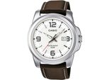 Quarzuhr, Braun (Dunkelbraun, Weiß), Casio Timeless Collection, Armbanduhren, Herren, Quarzuhr, Armbanduhr, Herrenuhr, Analog, Datum, Lederarmband